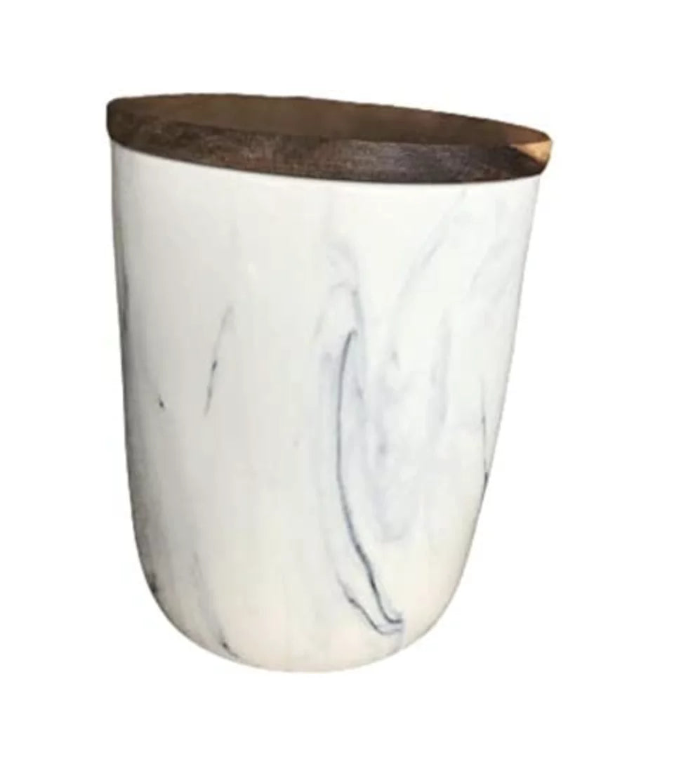 Rae Dunn Home  Canister Marble with wood lid ( size)