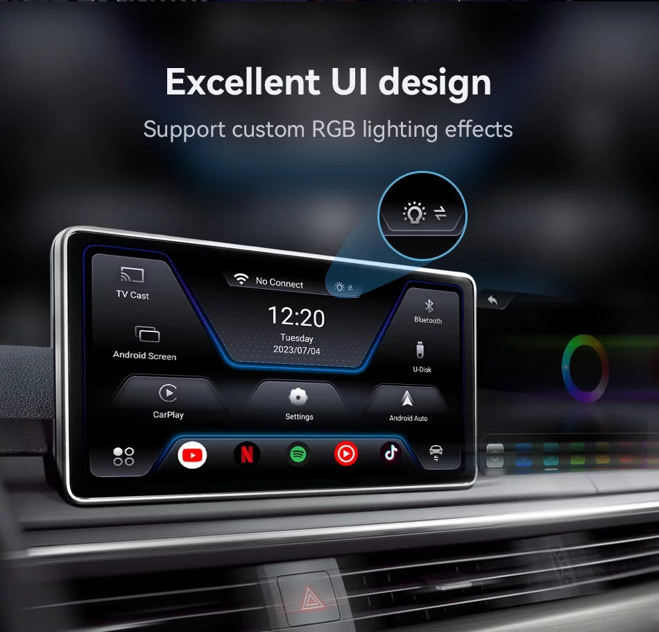 Biniz Carplay  Box Android 11, Wireless Android Auto Multimedia Video Box with Netflix YouTube  Output，8 Core, 2+16G Magic Box Carplay Support 4G / Card,for Cars with Factory Wired Carplay