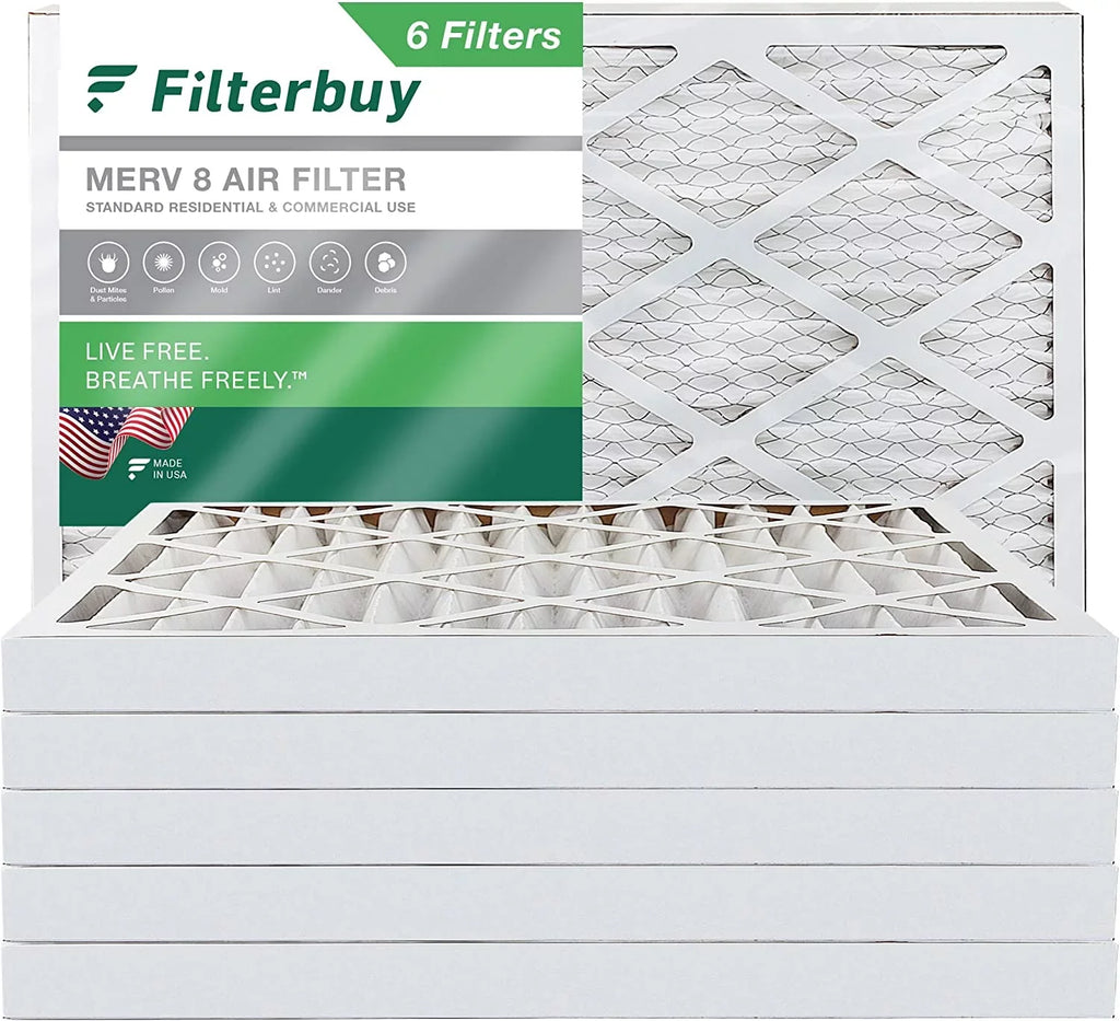 Filterbuy 16x25x2  8 Pleated   Furnace Air Filters (6-Pack)