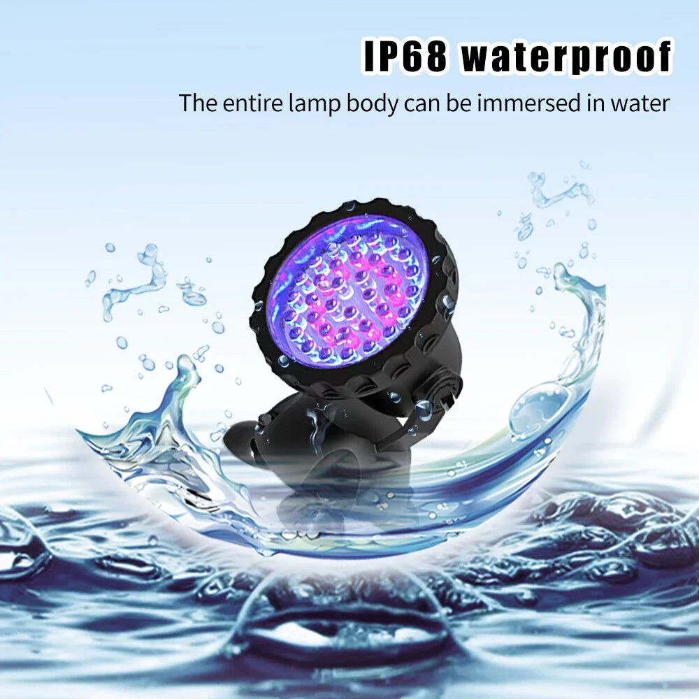 Pond Light, Submersible  Lights  Underwater Lights Color Changing Spotlight Outdoor Remote Control  Waterproof Fish Tank Lights Fountain Lights for Aquarium Tank Pool