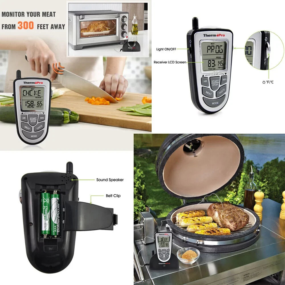 Wireless Remote Thermometer Probe  Grill Meat Kitchen Oven Food Cooking Smoke, ThermoPro,