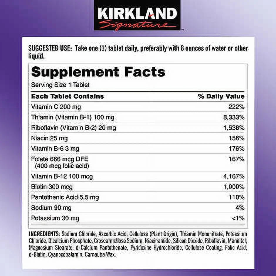 Super -Complex, 500 Tablets   2 1000   Includes 8  Vitamins, Electrolytes and Vitamin