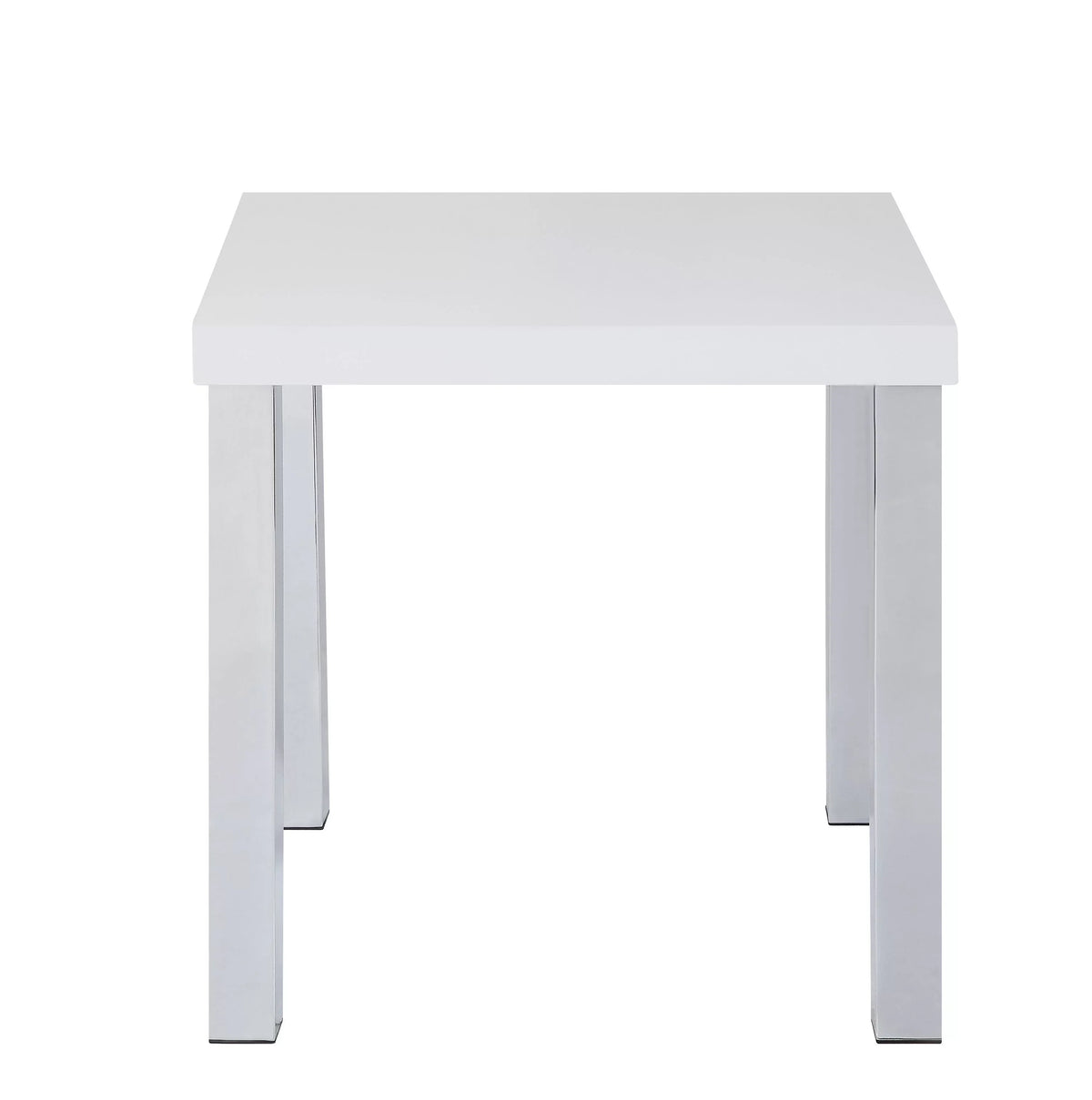 Harta End Table, White High Gloss & Chrome 82332