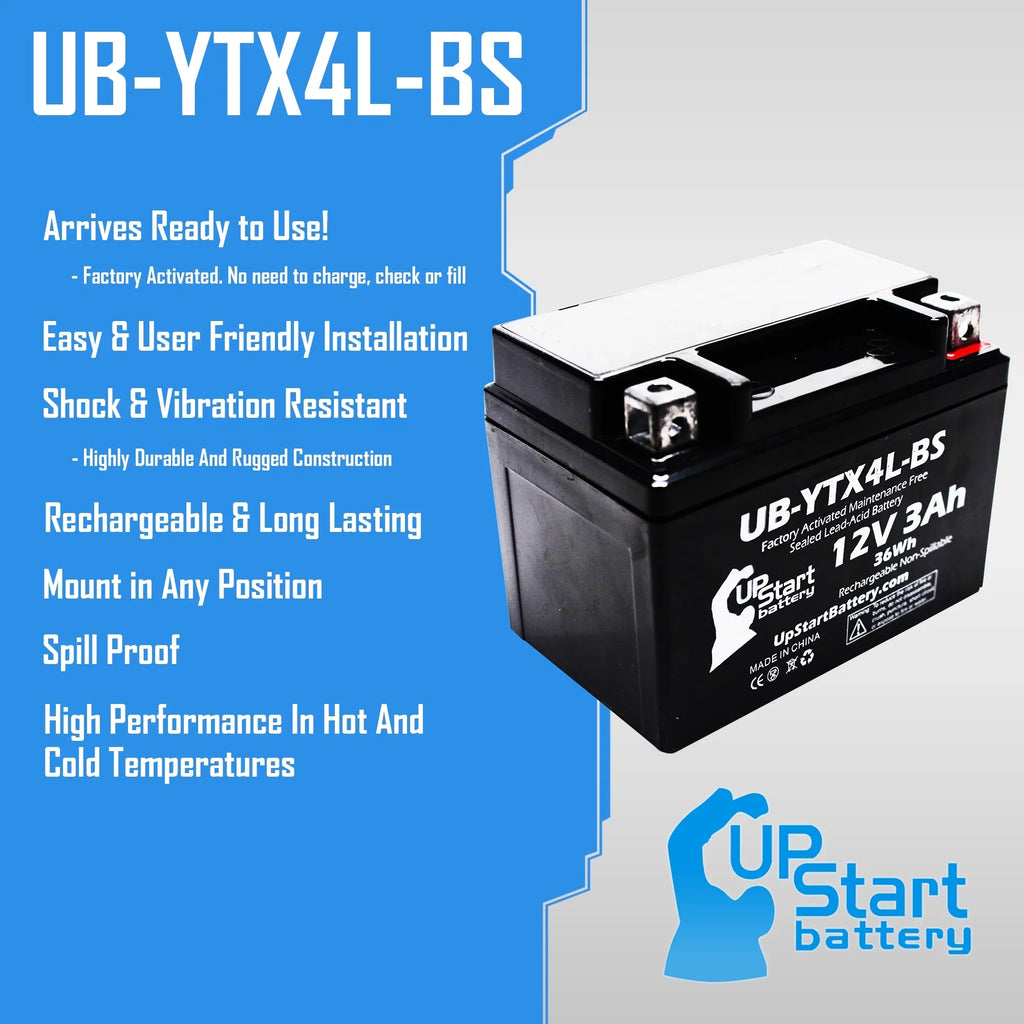 Replacement 2002 Bombardier (Can-Am) , Quest 50CC Factory Activated, Maintenance Free,  Battery - 12V, 3Ah, --