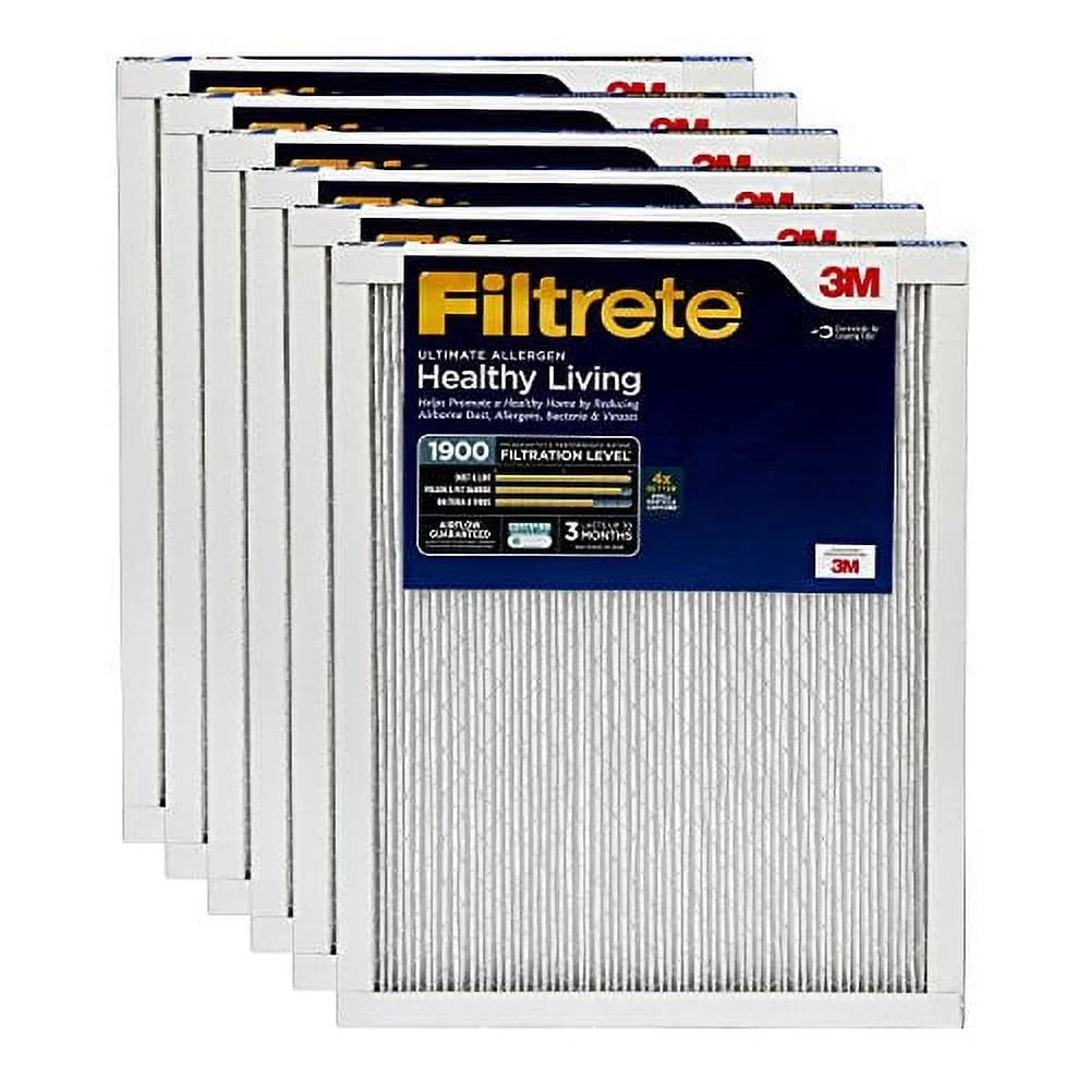Filtrete 16x20x1,  Furnace Air Filter,  1900, Healthy Living Ultimate Allergen, 6-Pack (exact dimensions 15.69 x 19.69 x 0.78)