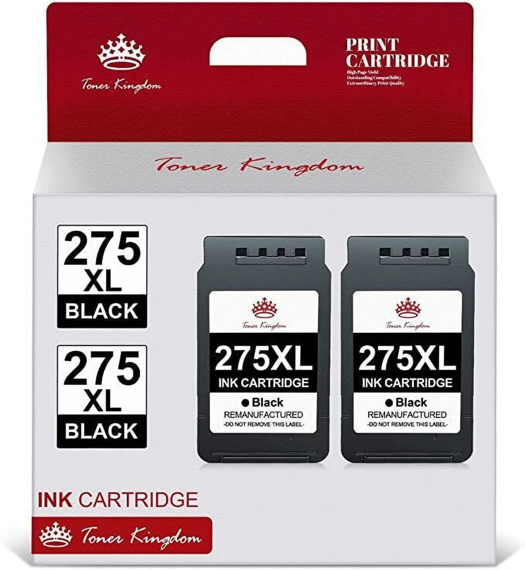 Toner Kingdom  275  Ink Cartridges Replacement for Canon Ink 275 for Canon Printers       (2 Black)