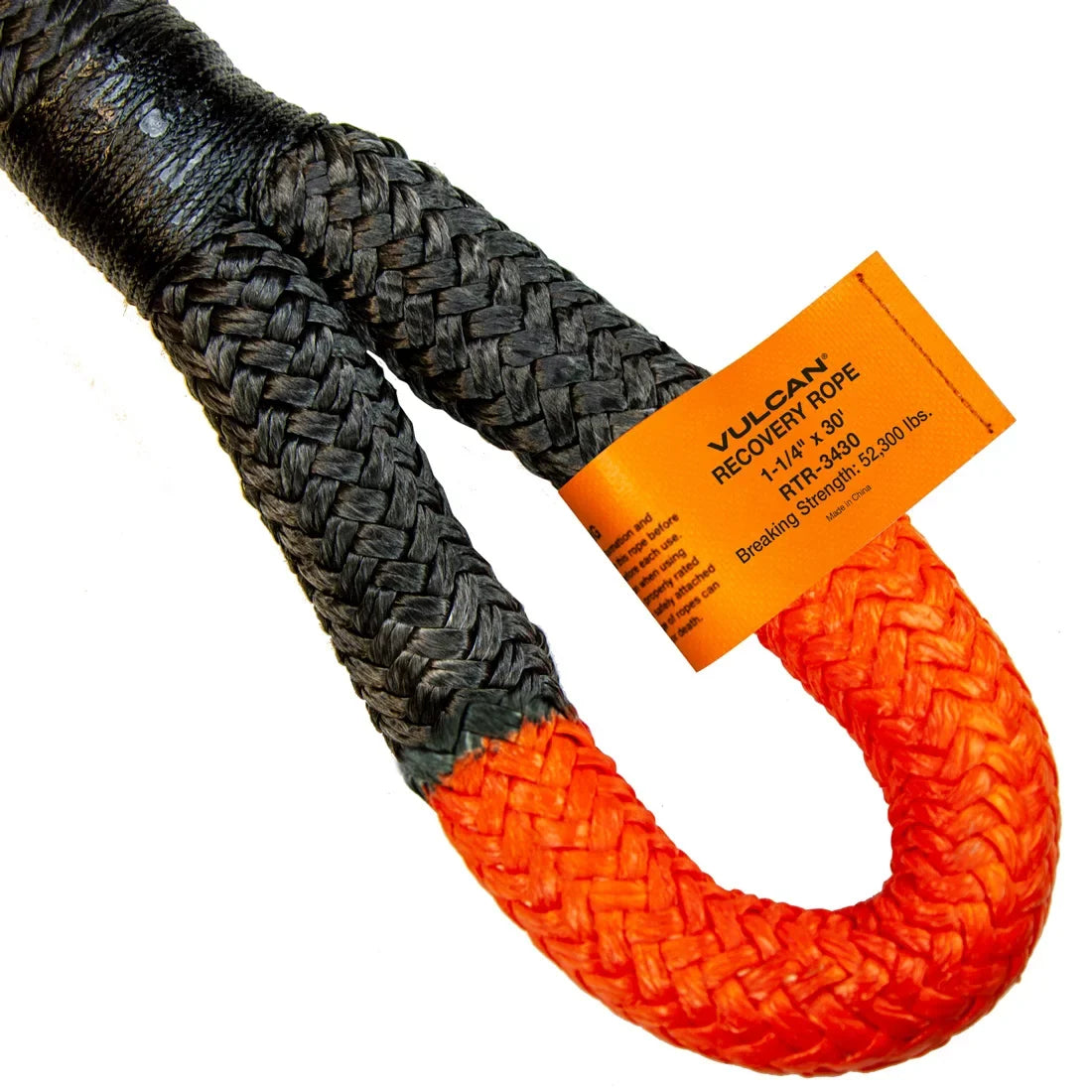 Off-Road Reprotectivey Rope, 1-1/4 inch x 30 foot, Orange Eyes, 52300 Lbs Breaking Strength, Bag