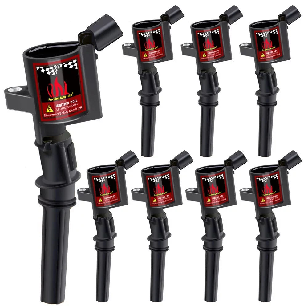 8 Black Ignition Coil     & Spark Plug  4477 Compatible with Ford -250  4.6L & 5.4L 2003 2004 2005 2006 2007 2008 2009 2010 2011 2012 2013 2014