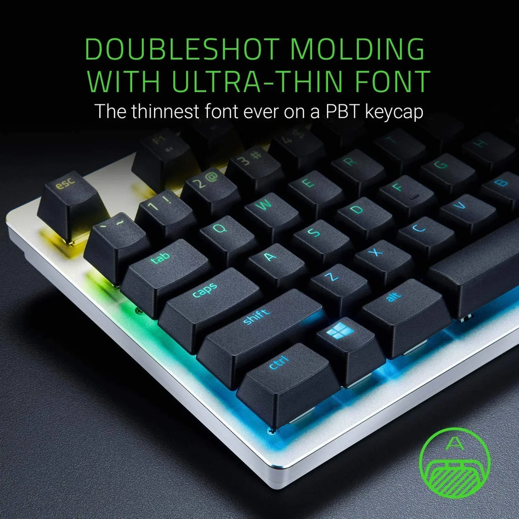 Razer Doubleshot  Keycap Upgrade Set for Mechanical & Optical Keyboards: Compatible with Standard 104/105  and  layouts - Classic Black