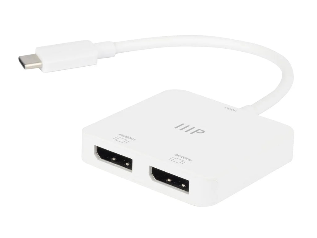 Monoprice - to Dual 4K DisplayPort Adapter (Dual 4K@60Hz) Compatible with Thunderbolt 3 Devices with Windows and MacOS