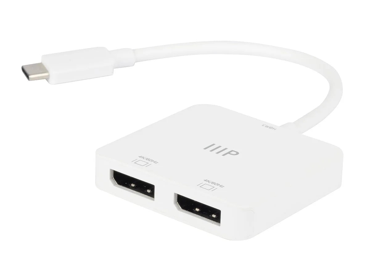 Monoprice - to Dual 4K DisplayPort Adapter (Dual 4K@60Hz) Compatible with Thunderbolt 3 Devices with Windows and MacOS