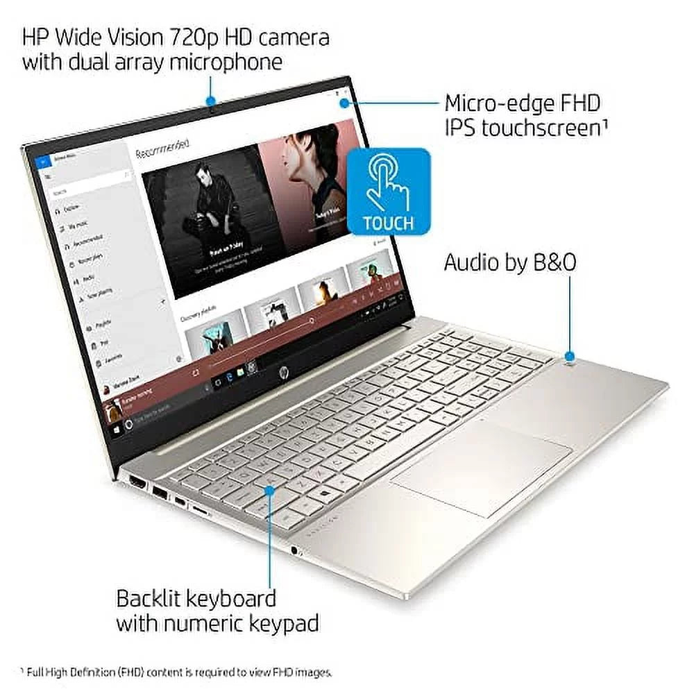 2022  Pavilion 15.6"  Touchscreen Laptop 11th Gen 4-Core Intel i7-1165G7 32GB  2TB NVMe  Iris Xe Graphics  Webcam WiFi-6 Bluetooth Backlit Keyboard Windows 10 Home w/ 32GB