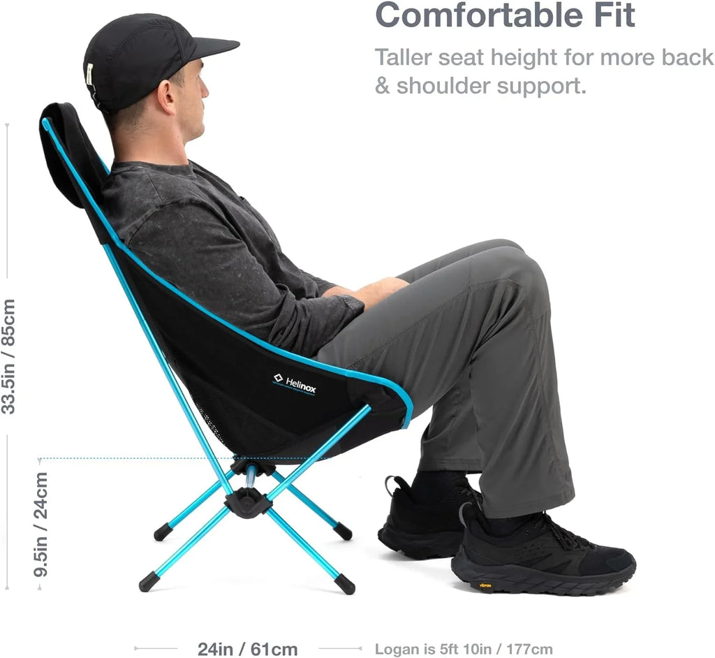 Chair Two Ultralight, High-Back, Collapsible Camping Chair, Rainbow Bandana, with Pockets
