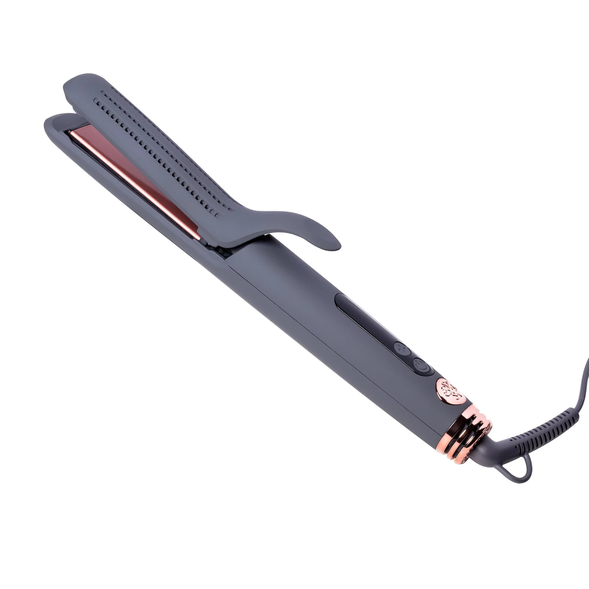 Hairitage Go With The Flow 2-in-1 Ceramic Tourmaline Gray Flat Iron Hair Straightener & Curling Iron Styling Tool