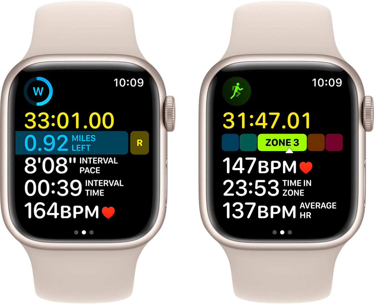 Restored Apple Watch Gen 8 Series 8 Cell 41mm Starlight Aluminum Starlight Sport Band / (Refurbished)