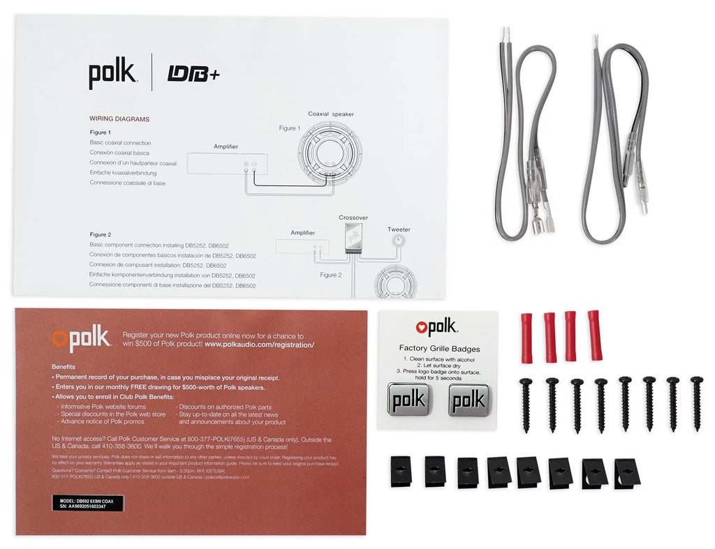 2) Polk Audio  6X9" 450w Car Marine//Motorcycle/Boat Speakers+Headphones