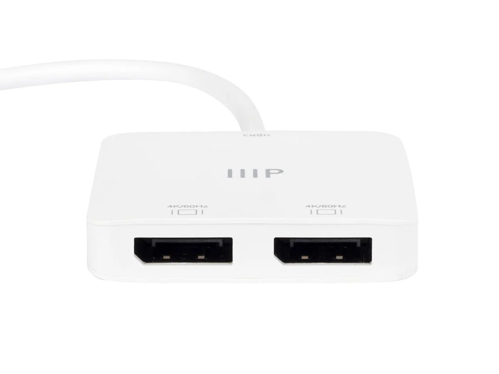 Monoprice - to Dual 4K DisplayPort Adapter (Dual 4K@60Hz) Compatible with Thunderbolt 3 Devices with Windows and MacOS