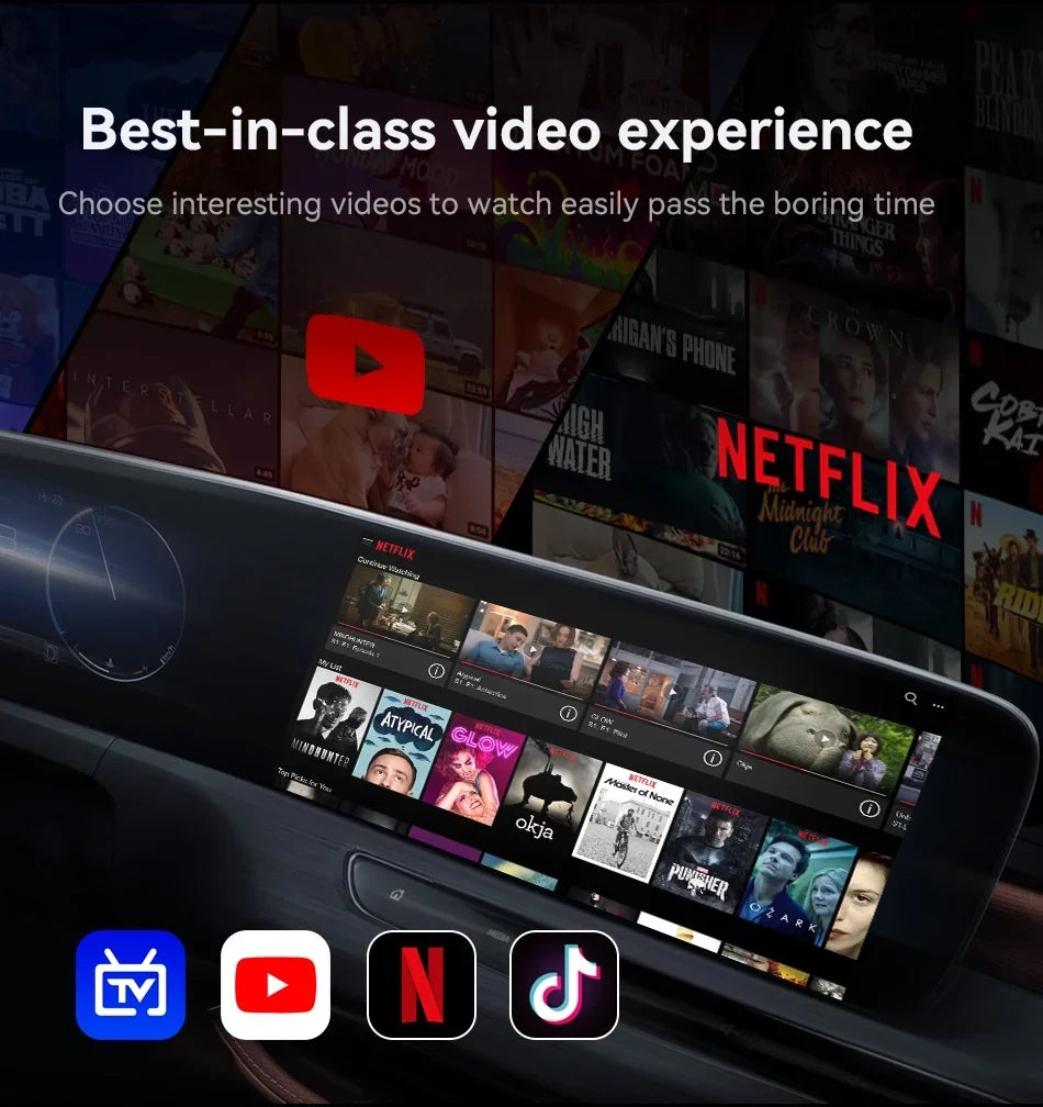 Biniz Carplay  Box Android 11, Wireless Android Auto Multimedia Video Box with Netflix YouTube  Output，8 Core, 2+16G Magic Box Carplay Support 4G / Card,for Cars with Factory Wired Carplay