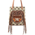 Hand Tooled Upcycled Wool Upcycled Canvas Genuine Leather women bag western handbag purse