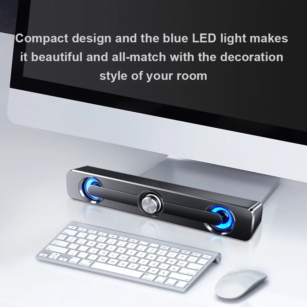 '-111 Computer Speaker  Wired Powerful  Bar Stereo Subwoofer Bass Speaker Surround Sound Box for  Laptop Phone Tablet