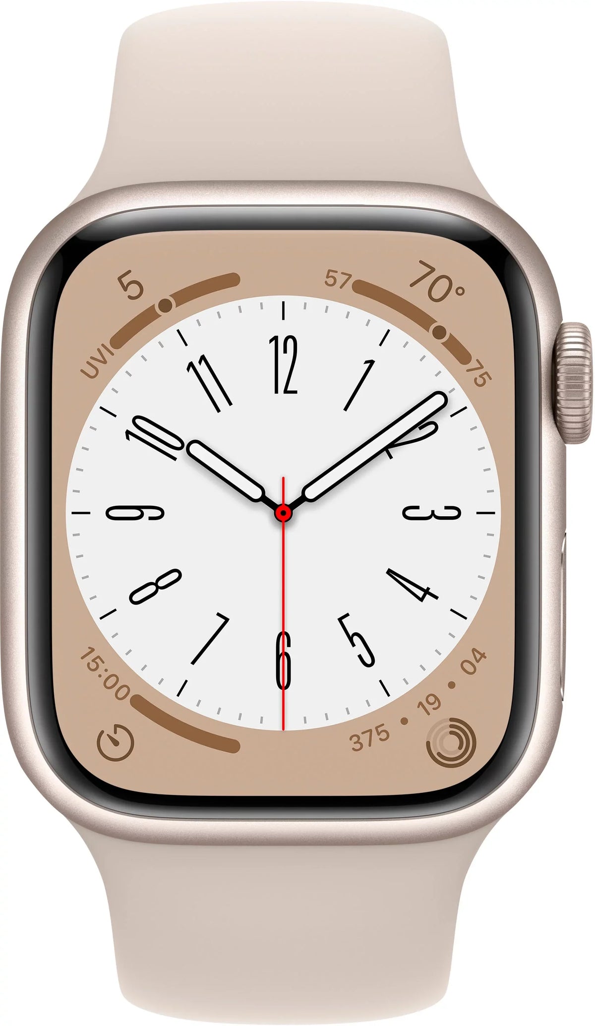 Restored Apple Watch Gen 8 Series 8 Cell 41mm Starlight Aluminum Starlight Sport Band / (Refurbished)