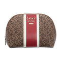 Whitney Logo Cosmetic Pouch – Brown/Red
