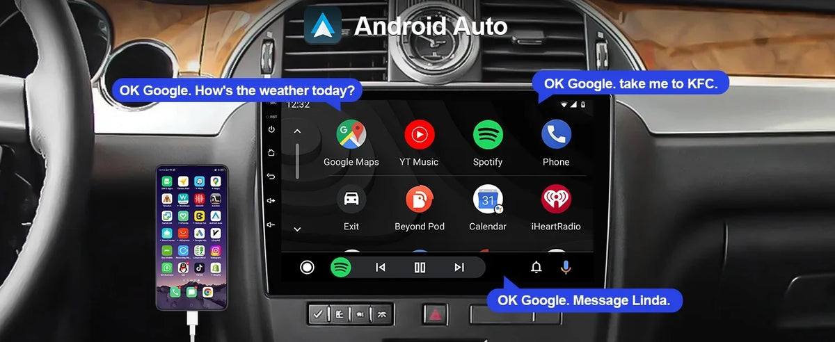 2+32G Aumume 10.1 inches Android 10 Double Din Car Stereo for Chevrolet//Buick  Touchscreen Screen Car Radio with Carplay & Android Auto Support Backup Camera  Navi