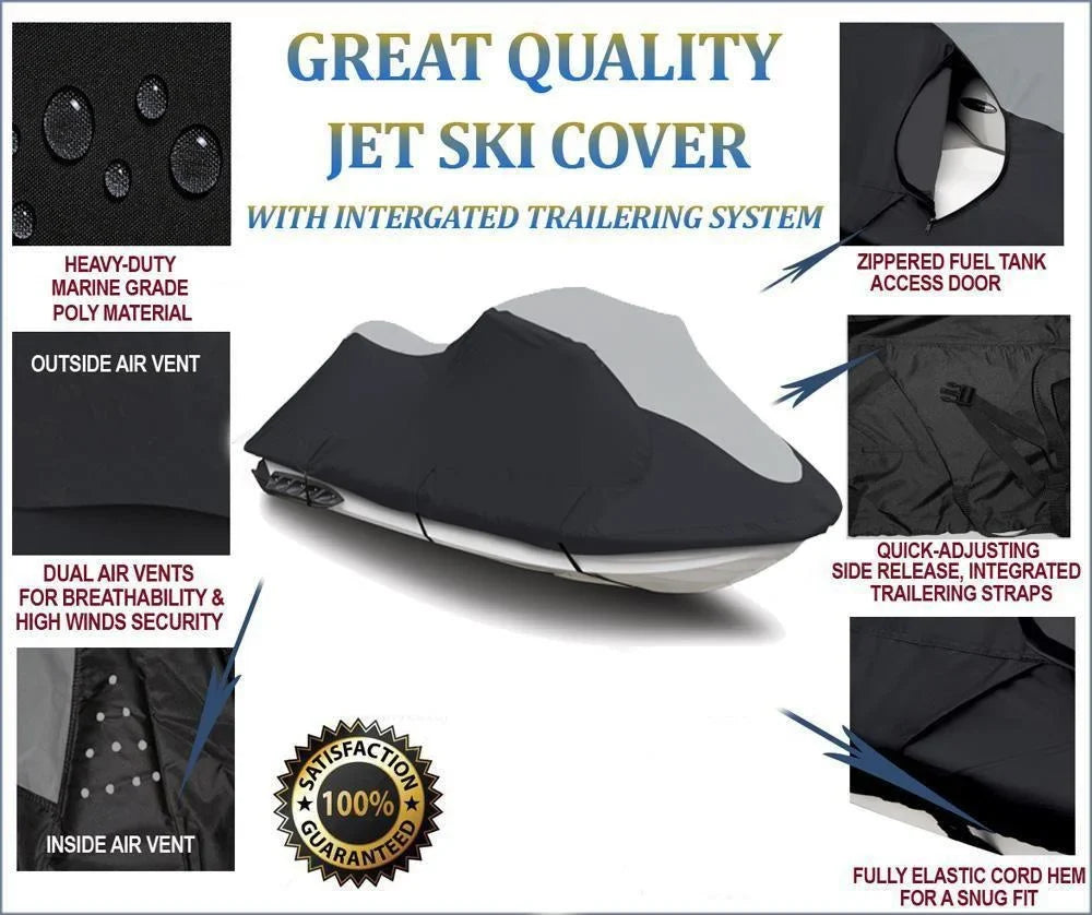 '-      Cover Compatible for Yamaha  2005-2008 Jet Ski  Cover Black/Grey