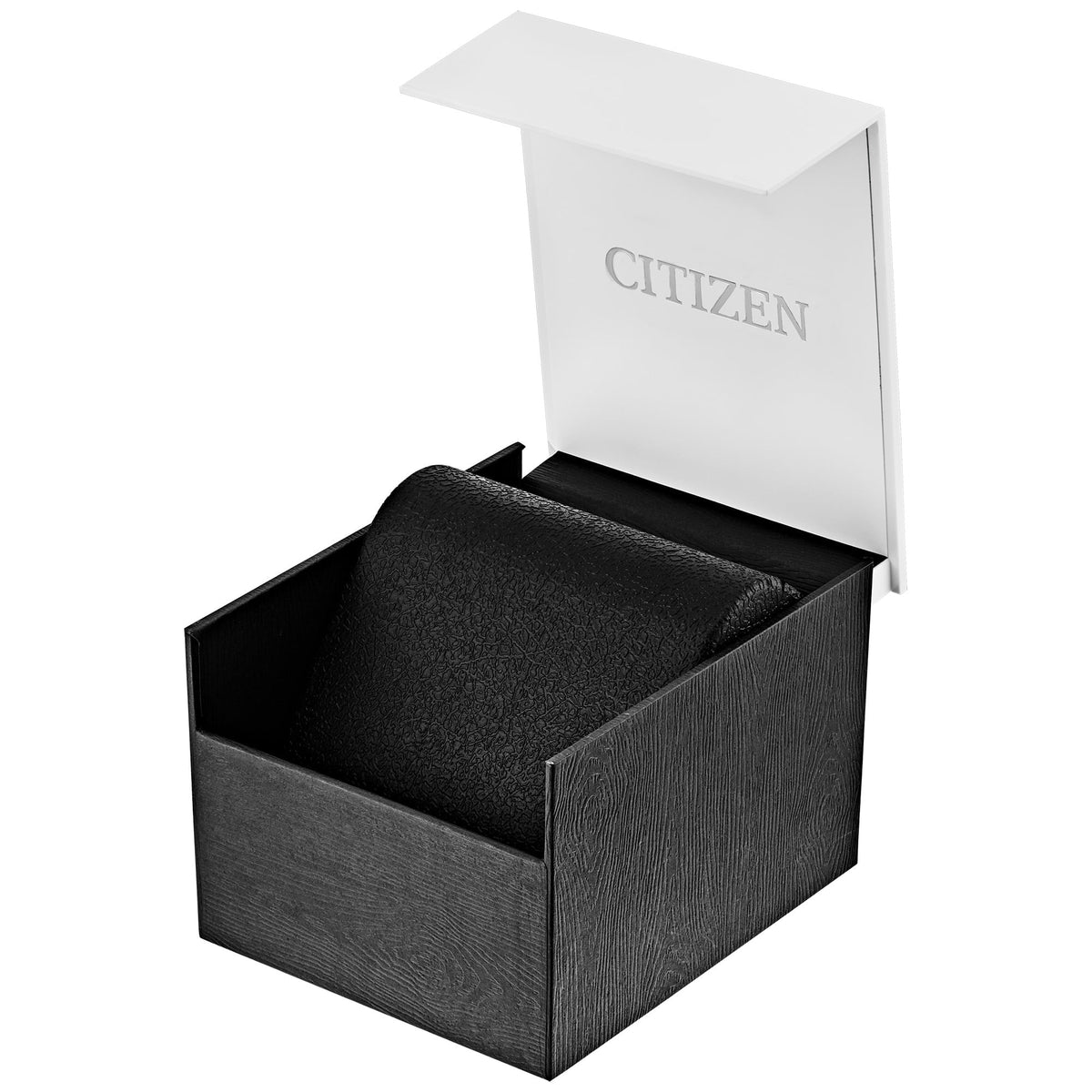 Citizen Men's Quartz -06E Gold Tone Leather Band Black Dial Date Watch