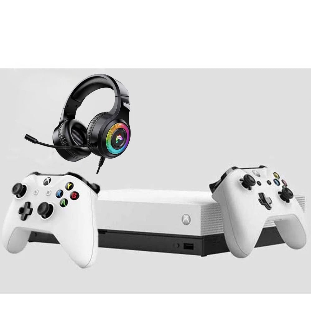 Microsoft Xbox One  1TB Gaming Console White with 2 Controller Included   Bundle Like New