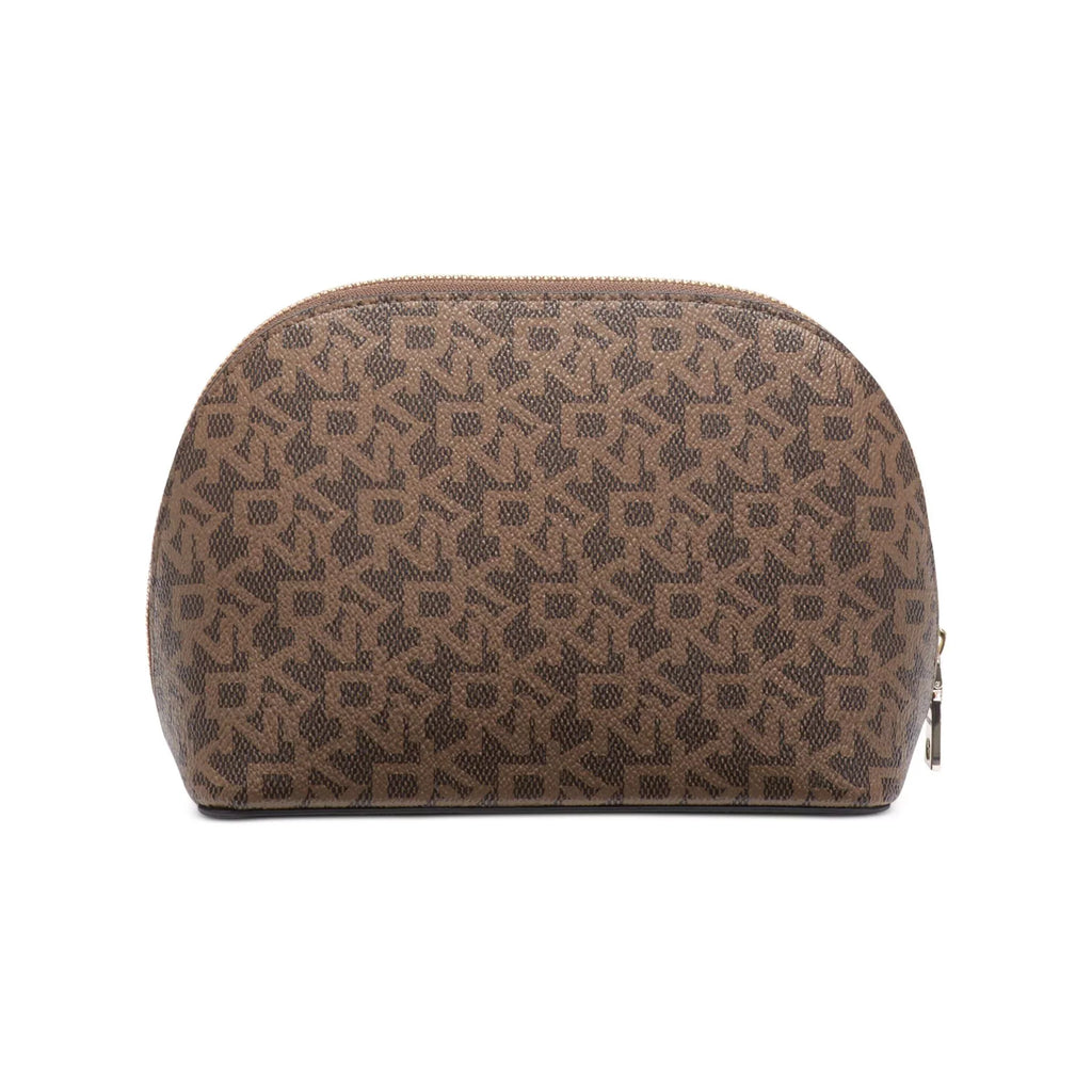 Whitney Logo Cosmetic Pouch – Brown/Red