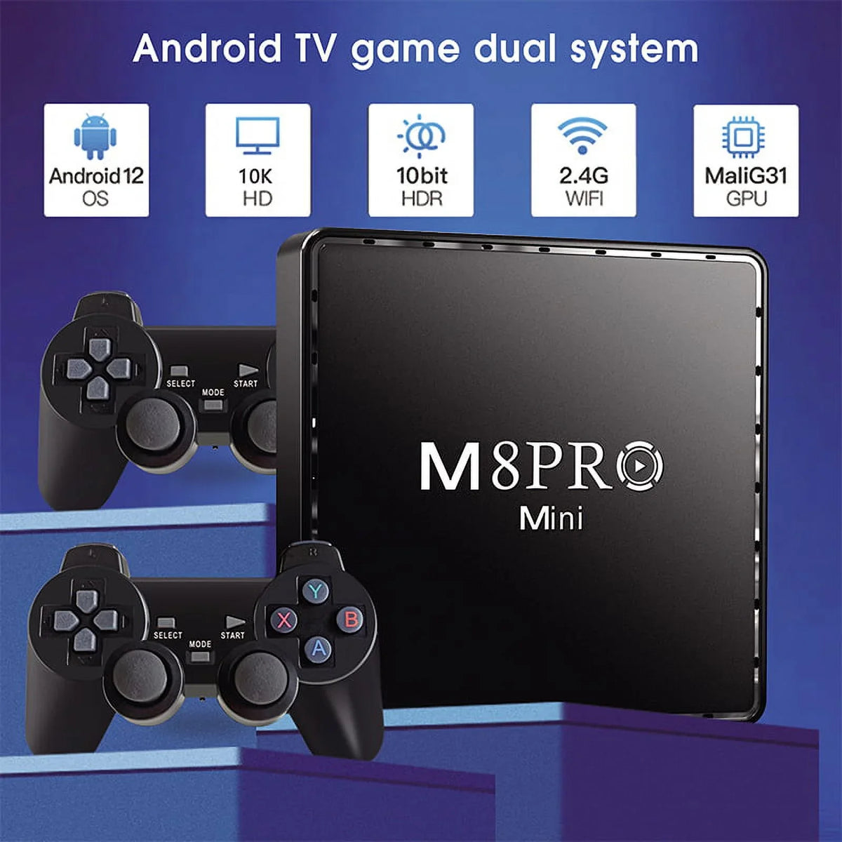 Game  Box  Pro Mini Android and Game Dual System with 10000+ Retor Game Wireless Controllers 100M 4K  Box