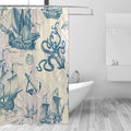Wellsay Old Caravel Vintage Sailyacht Sea Monster Shower Curtain Liner, 72 x 72 Waterproof Fabric Shower Curtains with Hooks for Bathroom Hotel