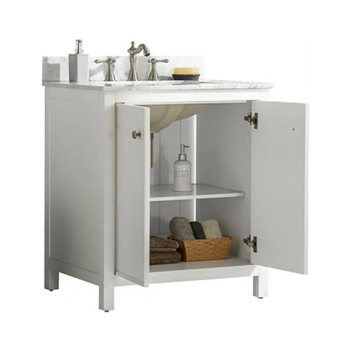 Legion Furniture 30" Contemporary /Veneer Wood Sink Vanity Cabinet - White