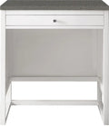 James Martin Furniture  30 in. Athens Countertop Unit with 3  Grey Expo Quartz Top, Glossy White