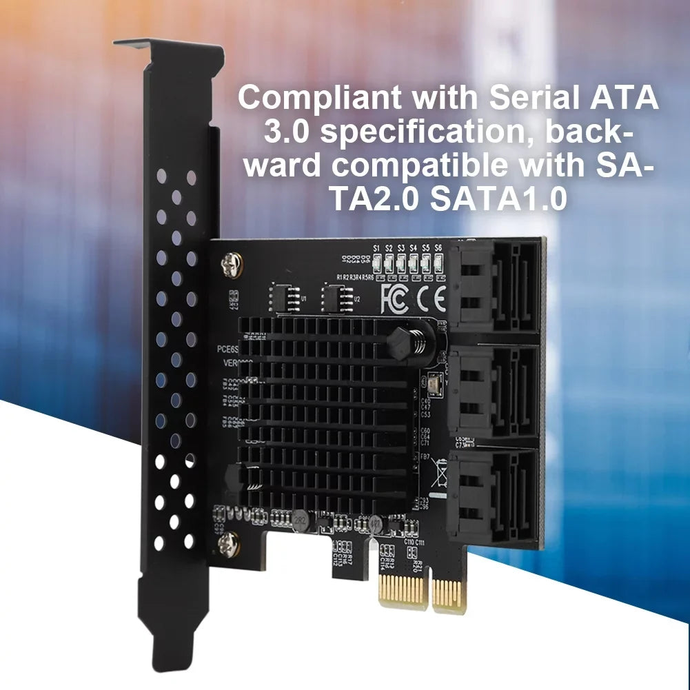 Jadeshay Card , 6-Port  3.0  Expansion Card Riser Card Compatible,3G 1.5G