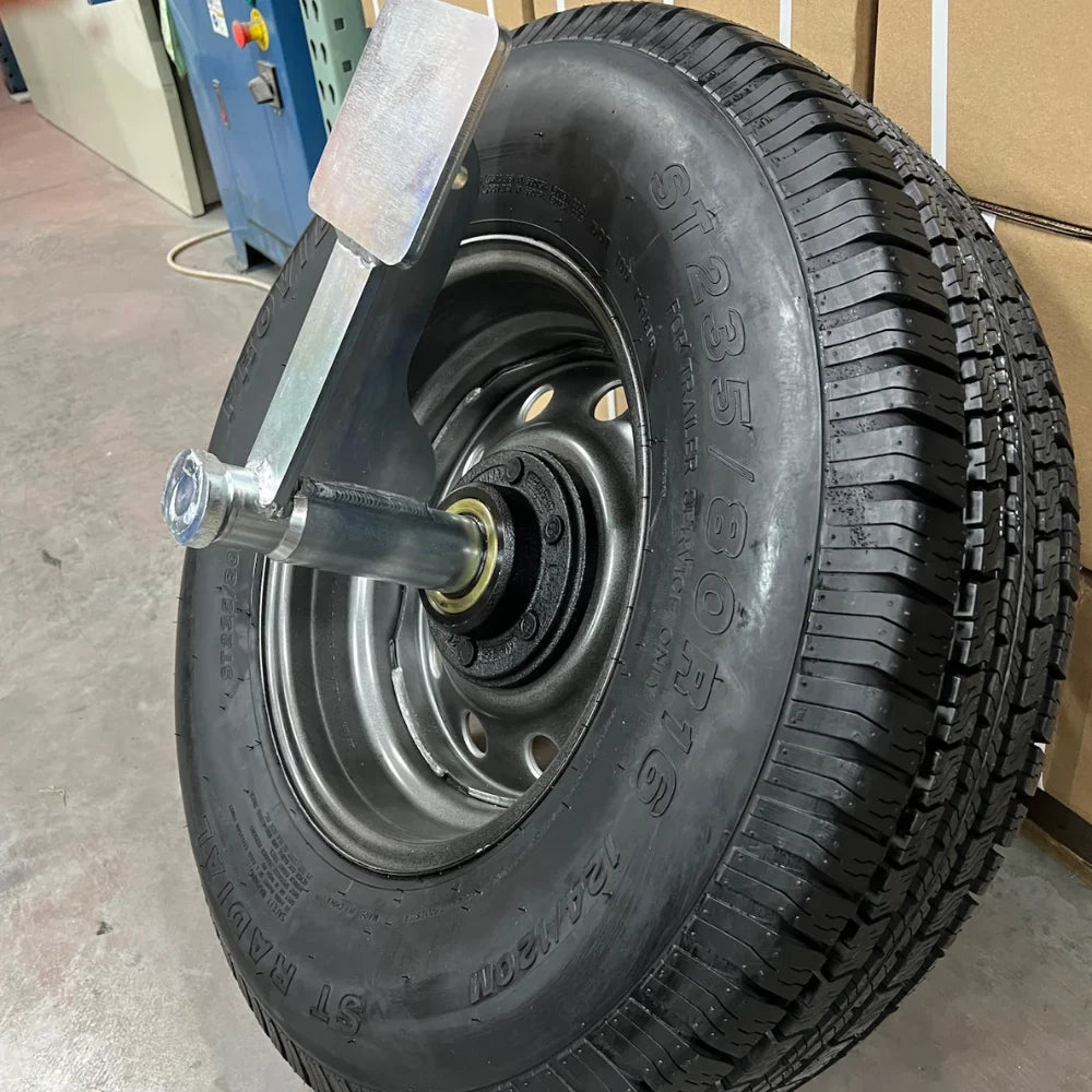 Container Nut  Wheels 6-Lug  Wheels Shipping Container Wheels + Trailer Tires + Shipping Container Jack Lug Combo, Made in , 5-Piece Bundle