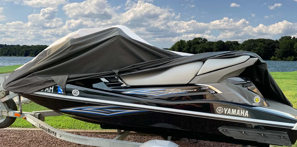 '-      Cover Compatible for Yamaha  2005-2008 Jet Ski  Cover Black/Grey