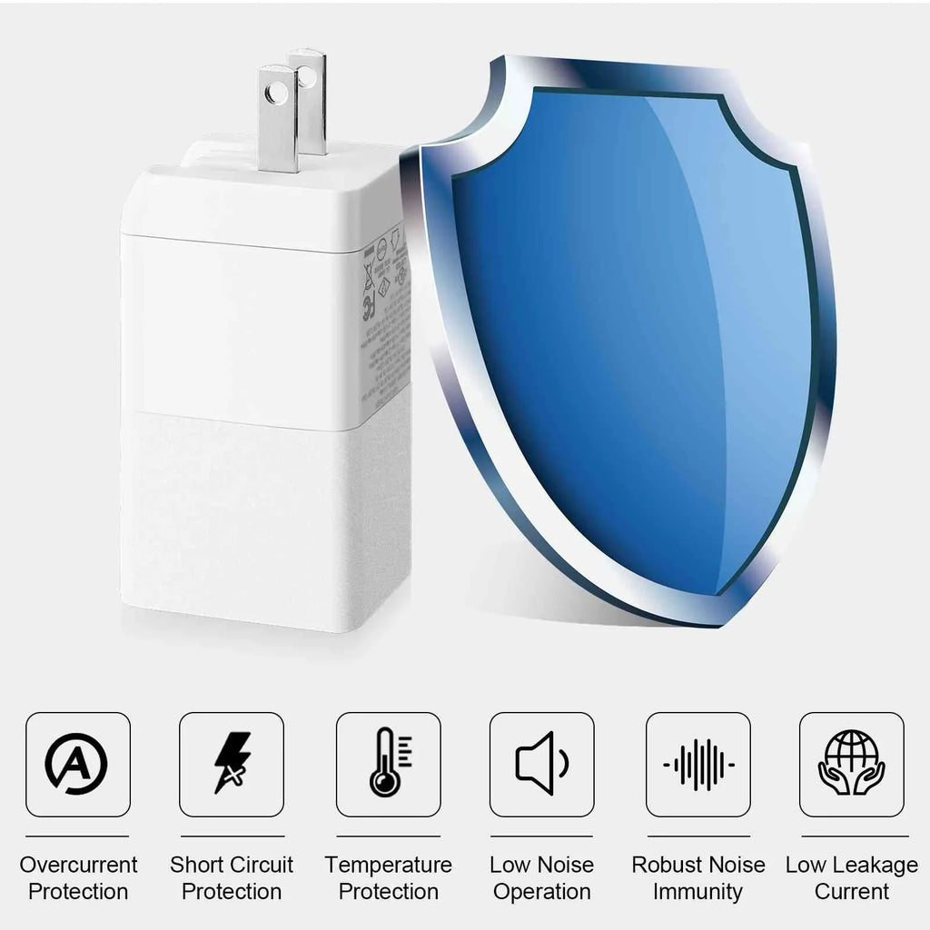 UrbanX 65W Fast Travel Charger with 3 Ports  & Dual - High-Speed Charging Compatible with Ulefone Power Armor 16 Pro/Armor 15/Power Armor 14 Pro/Power Armor 14/Armor 12 5G, iPhone, Samsung
