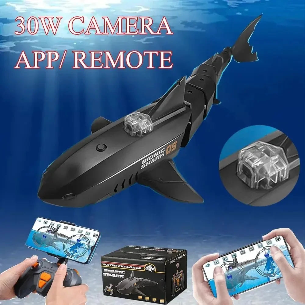 Boat Camera Submarine Electric Shark with remote control camera 30W   Toy Animals Pool Toys Kids Boys Children vessels 04