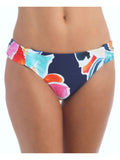 Women's Navy Floral Stretch Shirred Lined Reversible Moderate Coverage Petals In Bloom Hipster Swimsuit Bottom 4