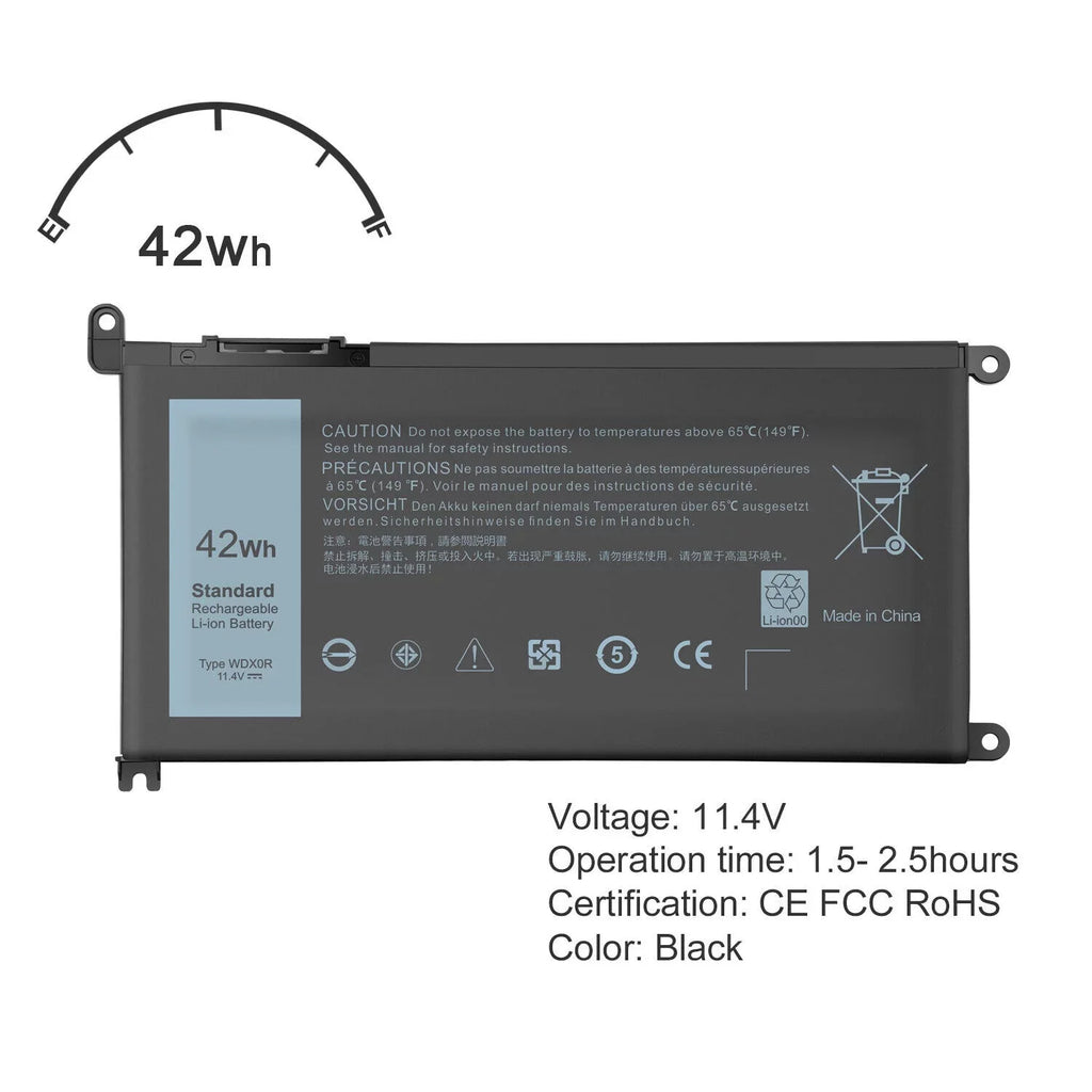 4Cell  Laptop Battery for Dell Inspiron 13-5000 13-7000 15-5000 15-7000