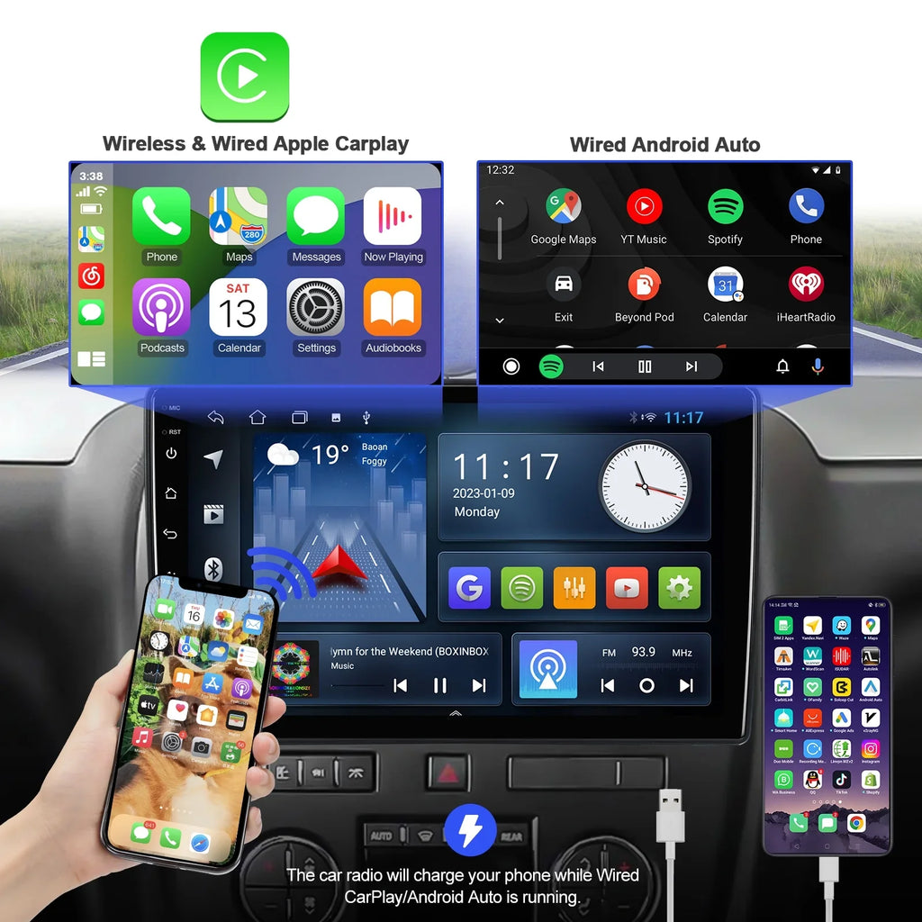 2+32G Aumume 10.1 inches Android 10 Double Din Car Stereo for Chevrolet//Buick  Touchscreen Screen Car Radio with Carplay & Android Auto Support Backup Camera  Navi