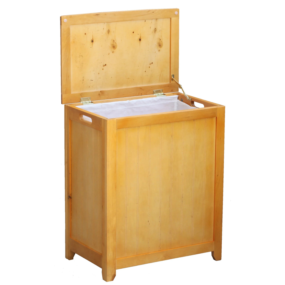 Oceanstar Natural Finished Rectangular Laundry Wood Hamper with Interior Bag