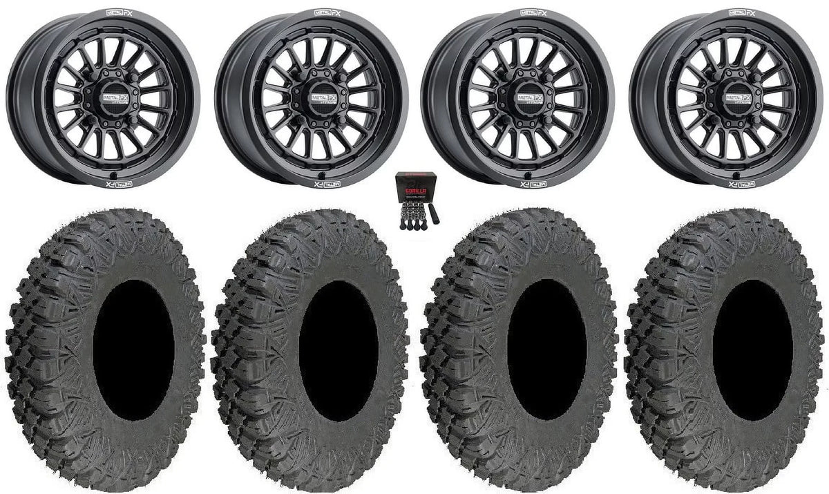 MetalFX Delta 15" Wheels Black 33" Race Tires Polaris   1000 /   / Ranger  900/1000