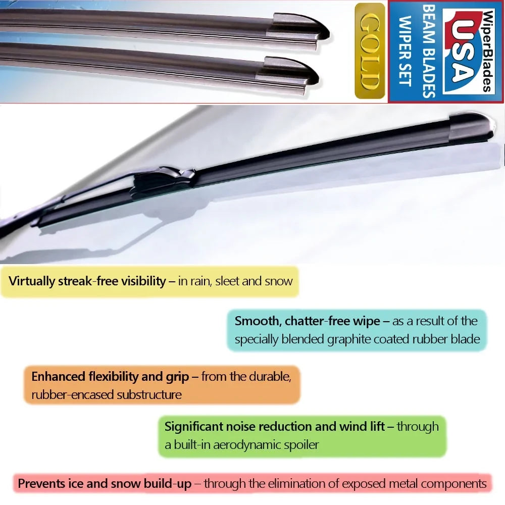 2019 Cadillac  Beam Wiper Blades Wipers  (Set of 3) w/Rear Wiper