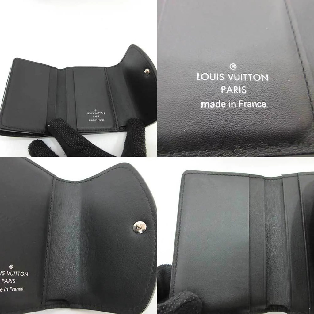 Pre-Owned Louis Vuitton Wallet Portofeu Ilysse  Noir Black Mini Trifold Women's Monogram Mahina   (Good)