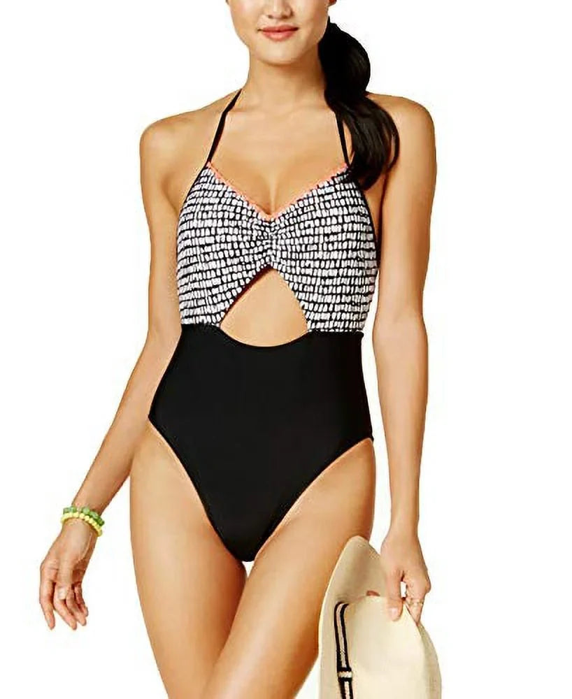 Hula Honey Cutout One-Piece Women’s Swimsuit (Black/White, )