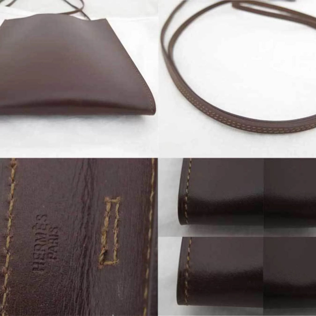 Pre-Owned Hermes  Bag Onimeto Brown Leather Shoulder Women's Men's (Good)