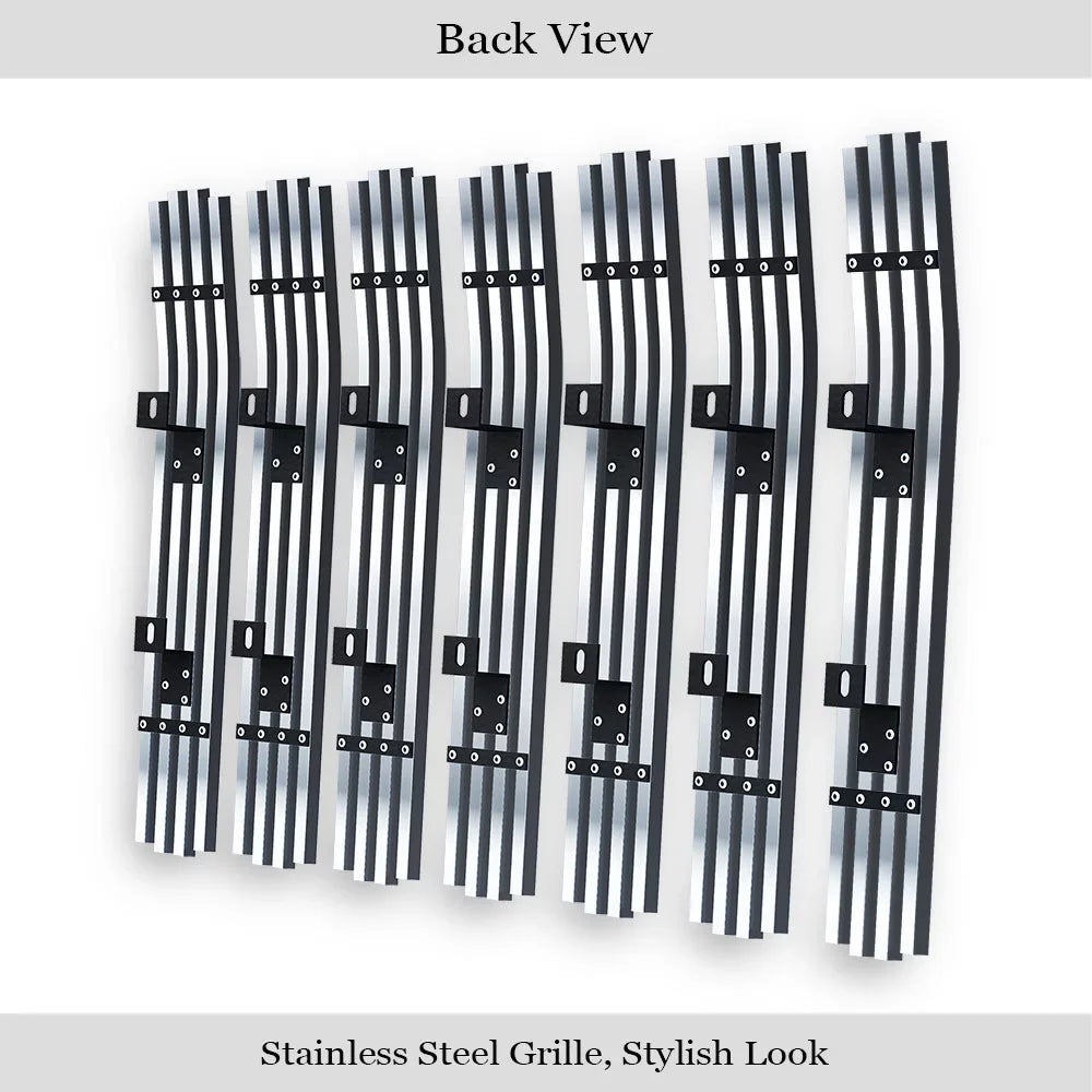 Premium Stainless Steel Chrome 8x6 Billet Grille Compatible with Jeep Wrangler 1997-2006 with Chrome Shell Model Main Upper -